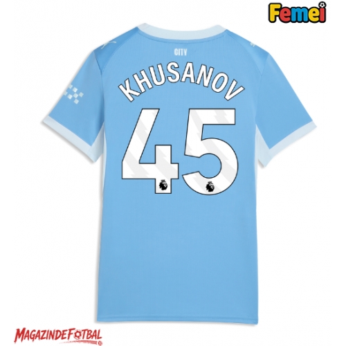 Manchester City Abdukodir Khusanov #45 Tricou Fotbal Replică 2026-27 Femei Acasa Manchester City Abdukodir Khusanov #45 Tricou Fotbal Replică 2026-27 Femei Acasa
